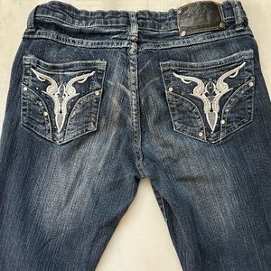 y2k red rivet jeans 💋